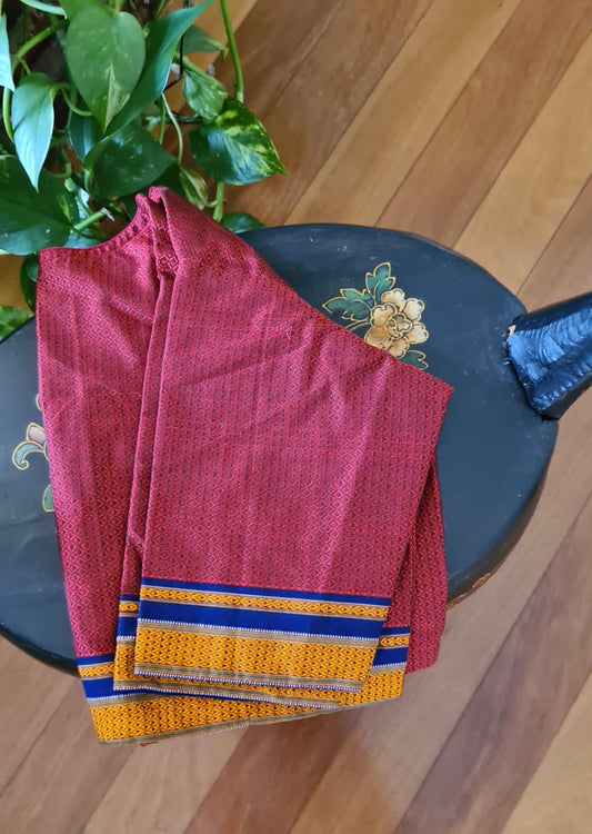 Designer Khun Blouse - Brick Red