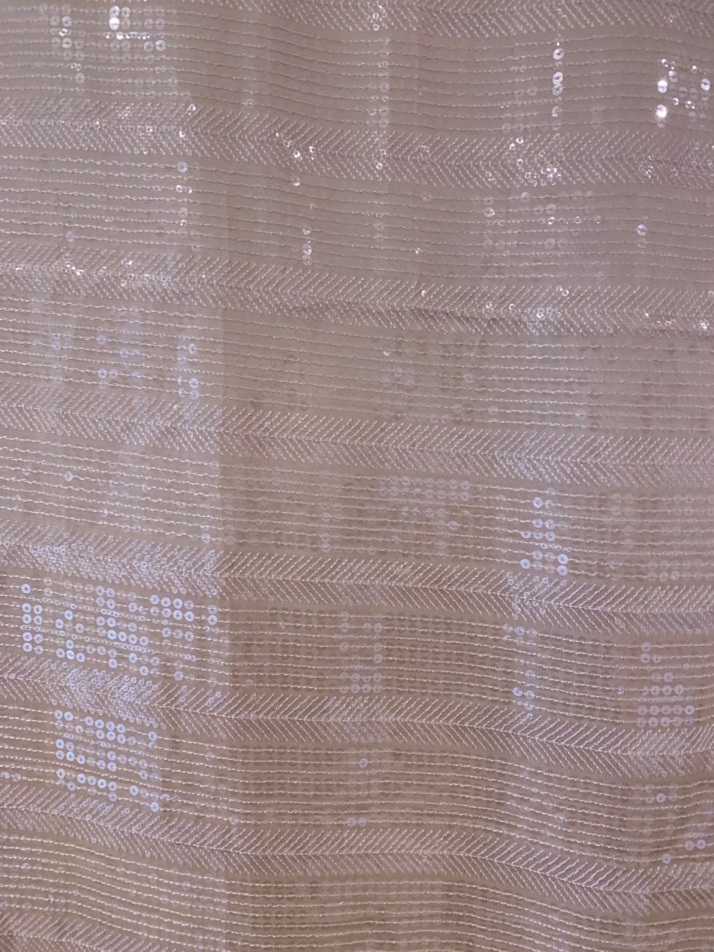 Beige Sequins Saree