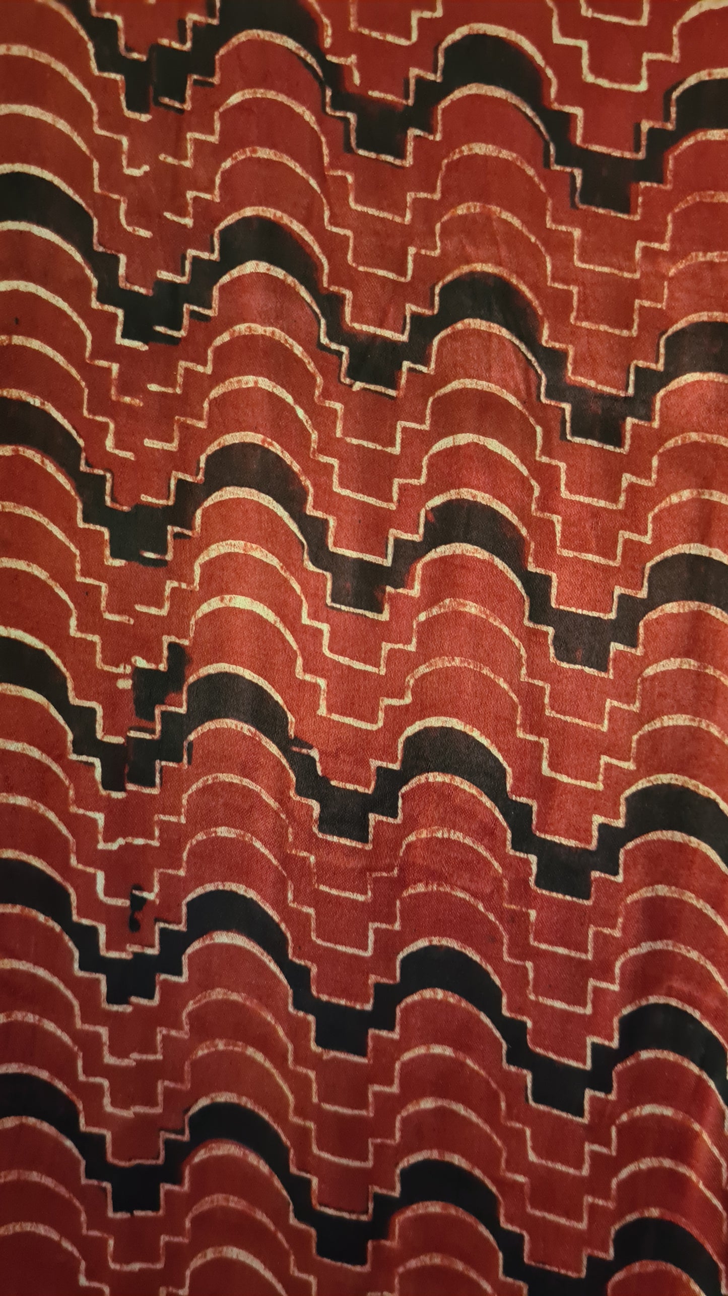 HANDWOVEN Maroon modal silk with Ajrak prints