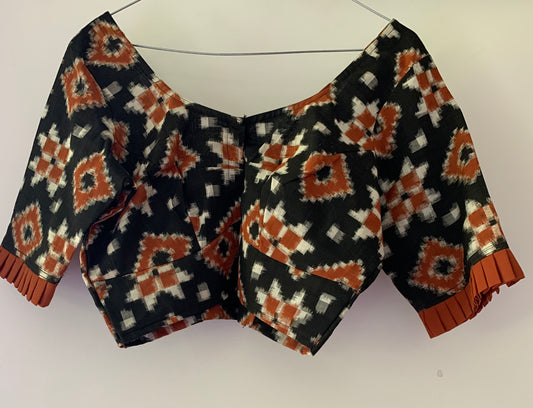 Ikat Telia Rumal Blouse - Coffee Brown