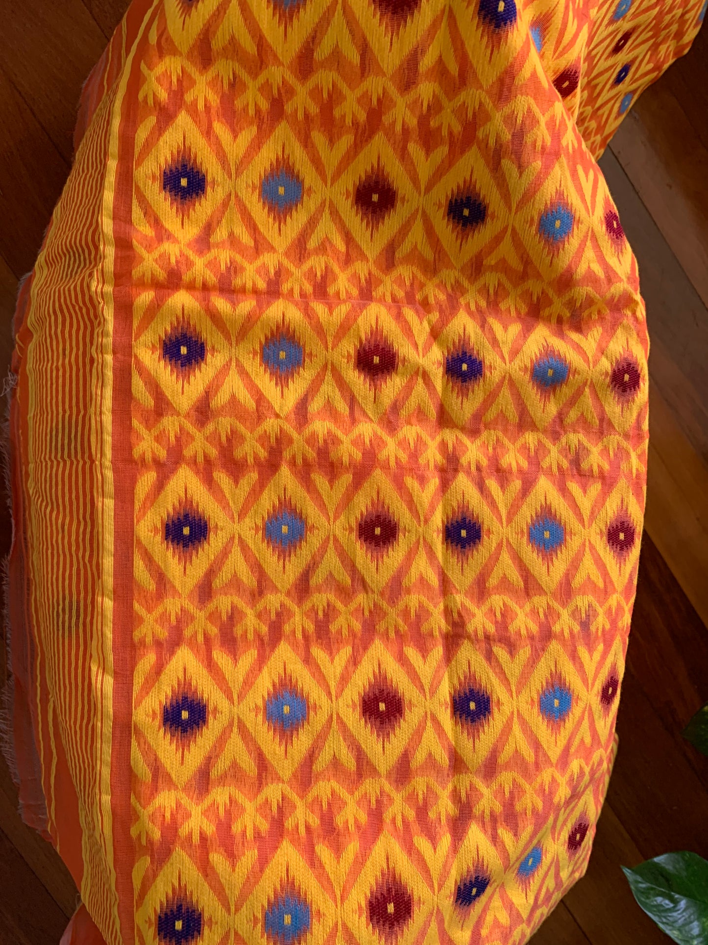 HANDWOVEN Cotton Jamdani in Orange