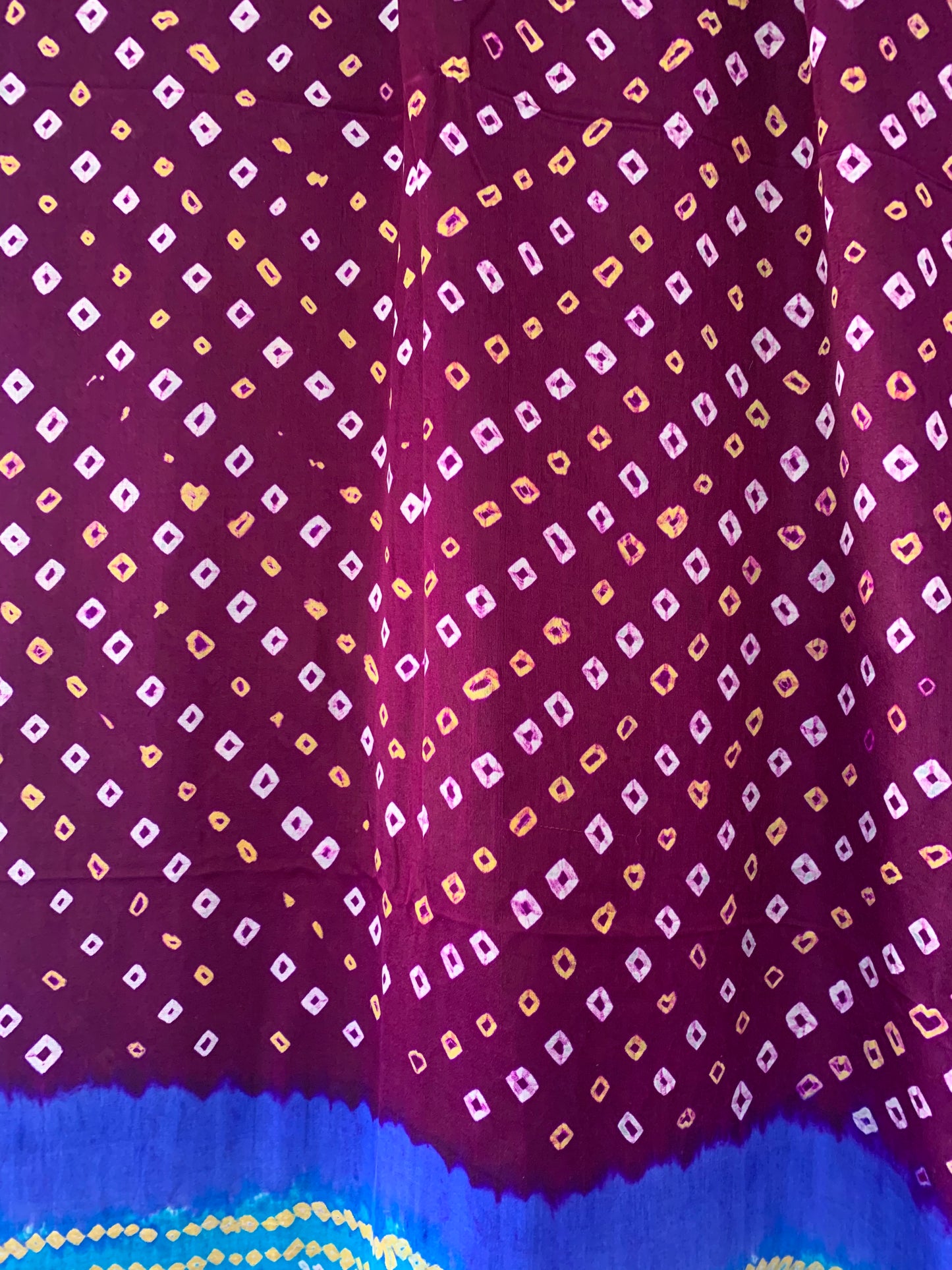 HANDWOVEN purple Gajji silk with rainbow Pallu