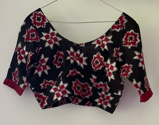 Ikat Telia Rumal Blouse - Black/Red
