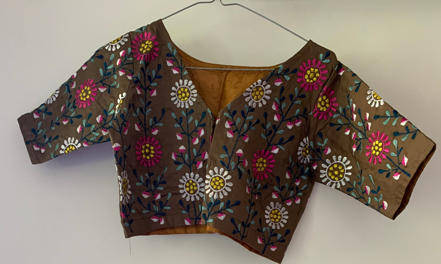 Pure RAW silk hand embroidered blouses