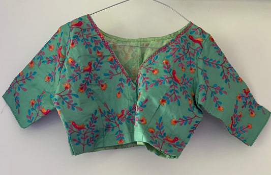 Pure RAW silk hand embroidered blouses