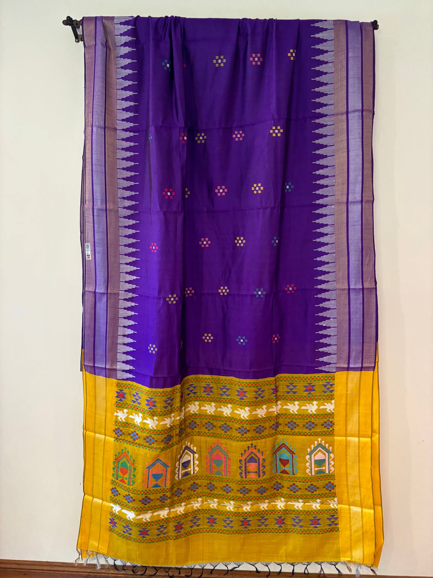 Purple Pure RAW Silk with Dolabedi pallu