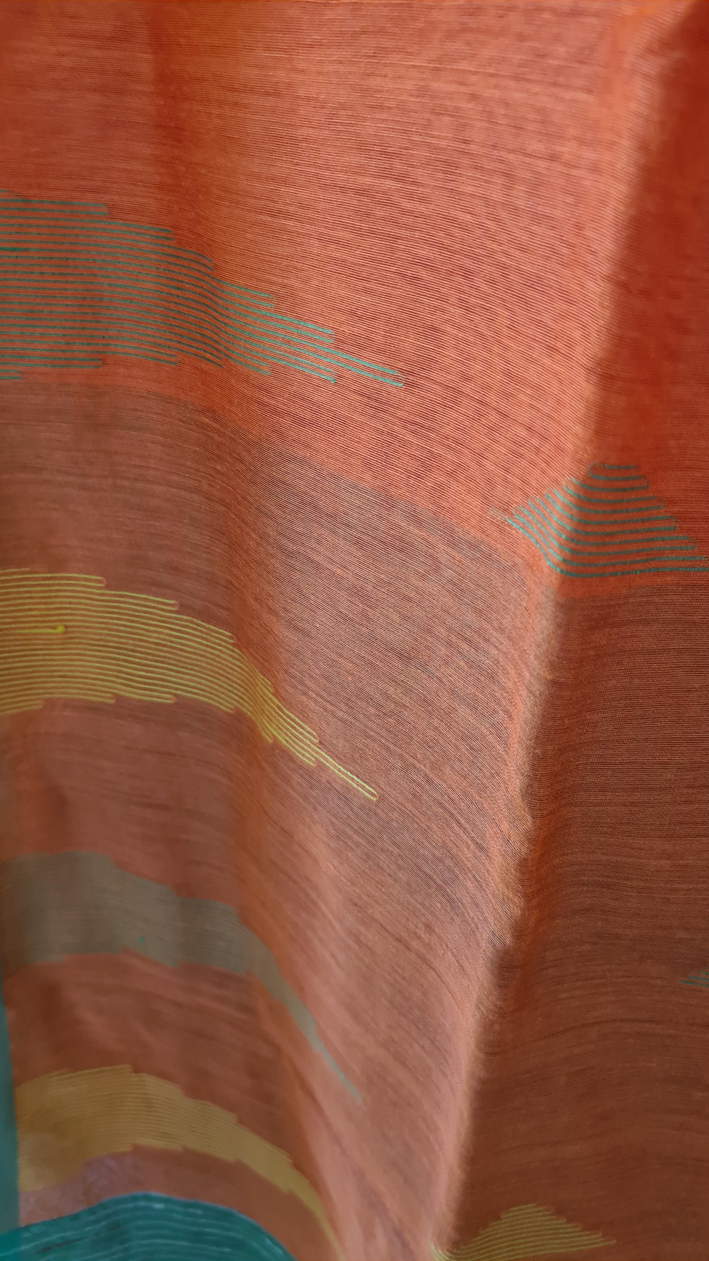 HANDWOVEN - Bengal Cotton in Orange & Green