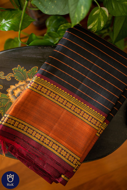 HANDWOVEN Coffee Brown Kanchipuram | SILK MARK certified