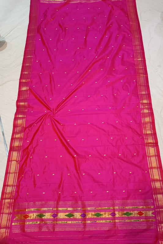 Pure SILK Pink Duppatta in Paithani | SILK MARK certified