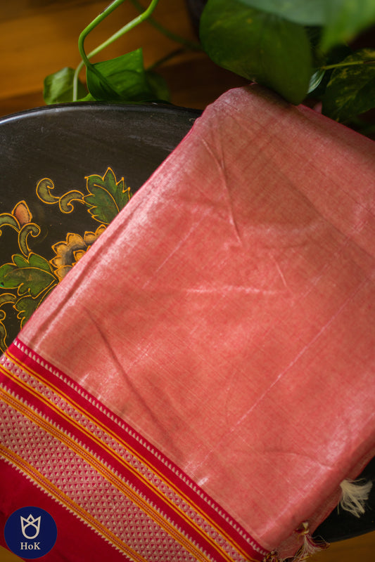 HANDWOVEN Strawberry Ilkal Saree