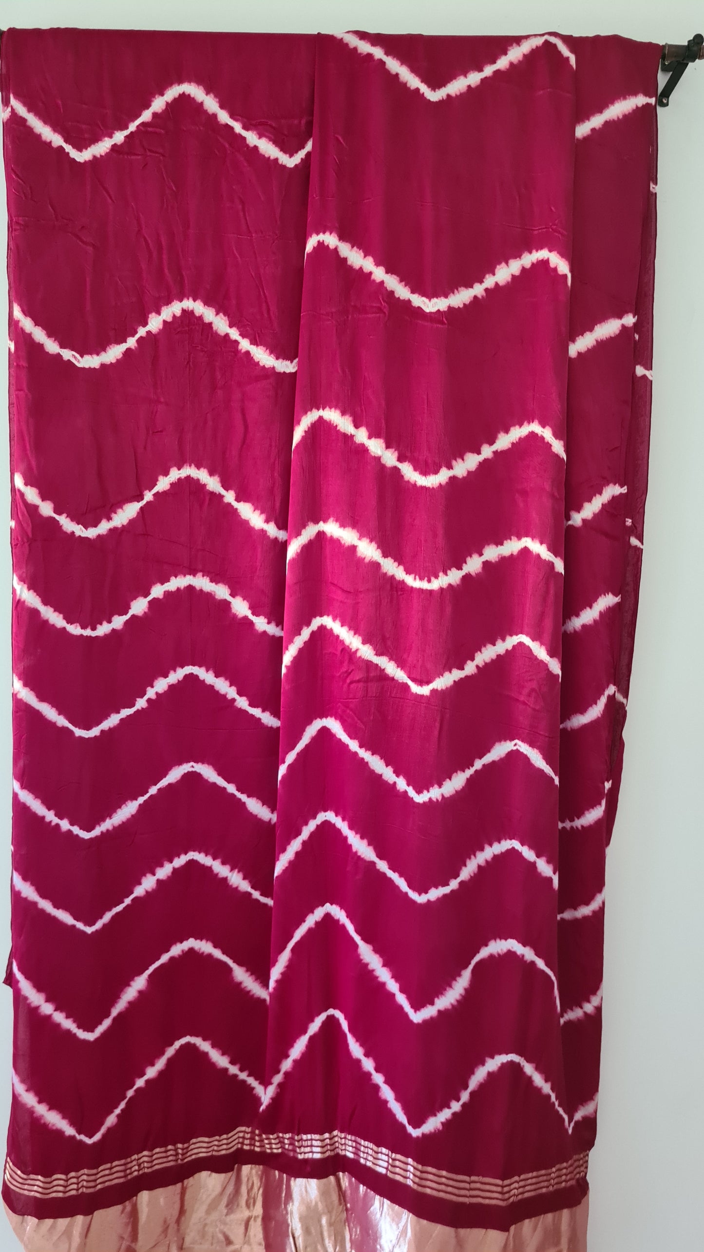 HANDWOVEN RED Shibori on modal silk