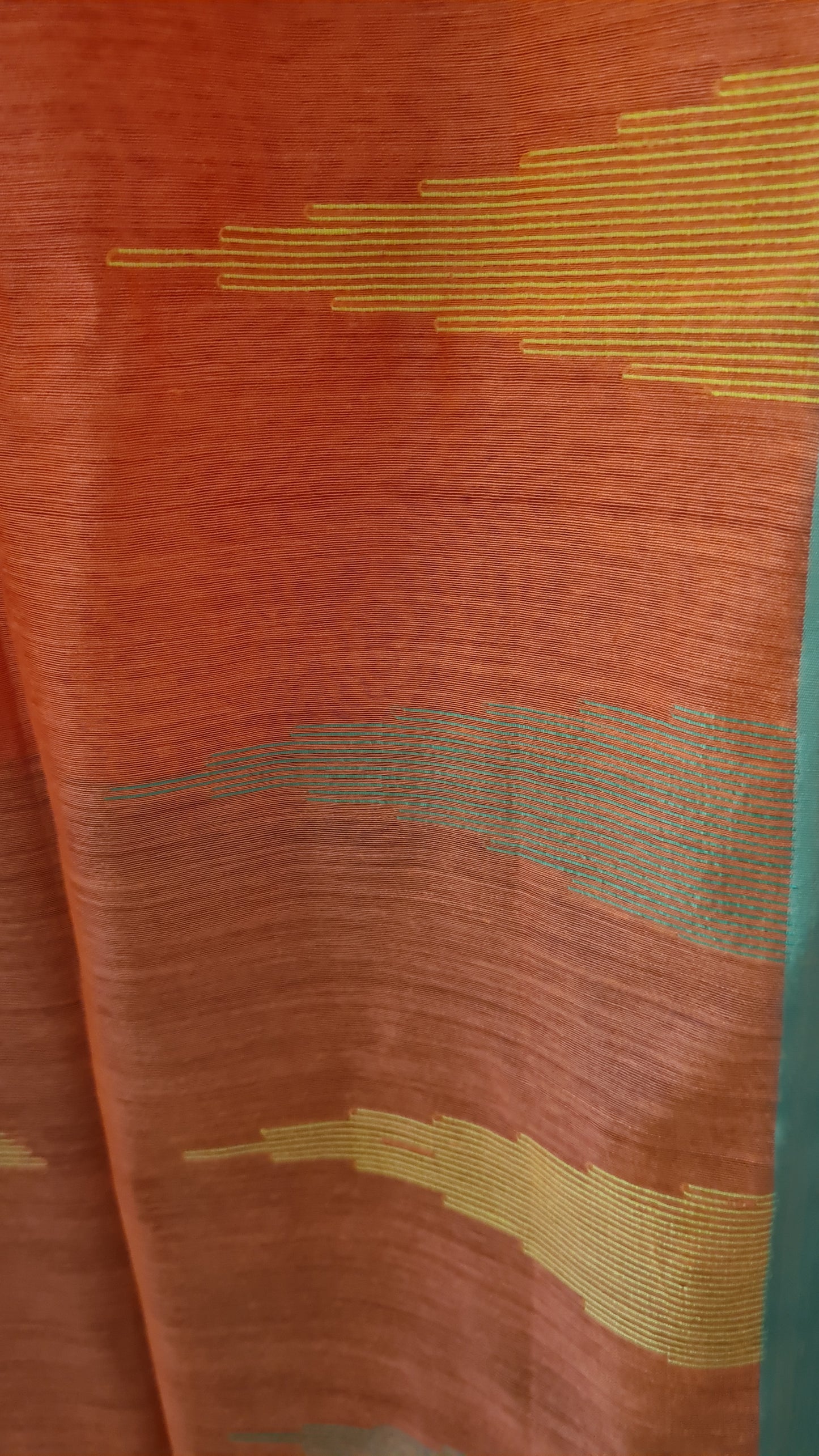 HANDWOVEN - Bengal Cotton in Orange & Green