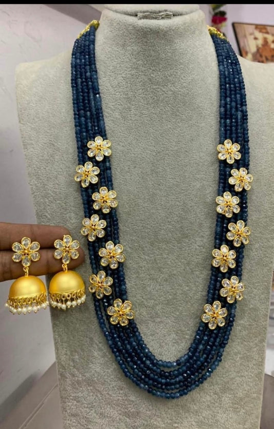 Blue beads long malai