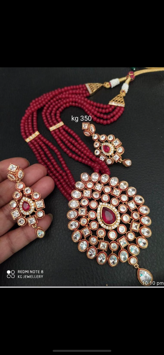 RED Kundan Necklace set